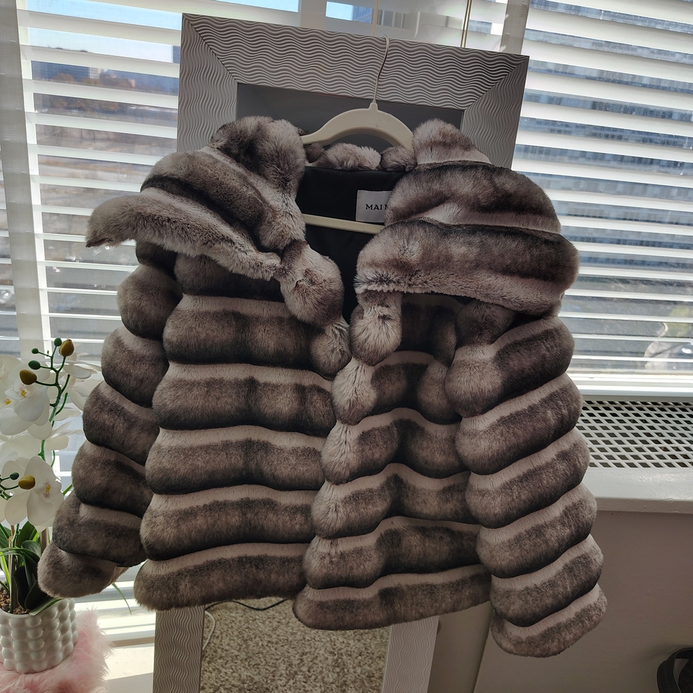 Gray Faux Fur Jacket